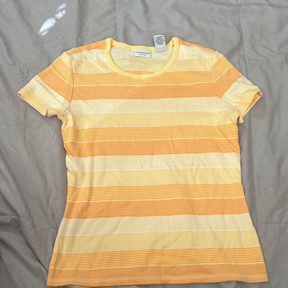 Covington Yellow and Orange Striped Short Sleeve Tee